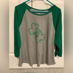 St Patrick’s Day 3/4 sleeve baseball style shirt.